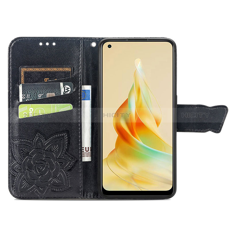 Funda de Cuero Cartera con Soporte Mariposa Carcasa para Oppo Reno8 T 4G