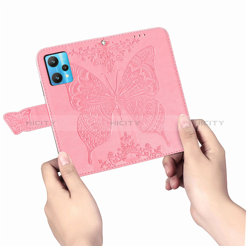 Funda de Cuero Cartera con Soporte Mariposa Carcasa para Realme 9 4G