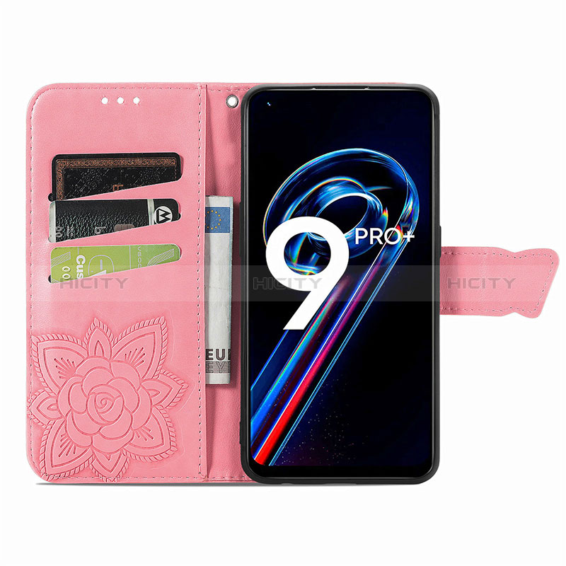 Funda de Cuero Cartera con Soporte Mariposa Carcasa para Realme 9 4G