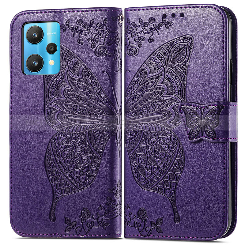 Funda de Cuero Cartera con Soporte Mariposa Carcasa para Realme 9 5G