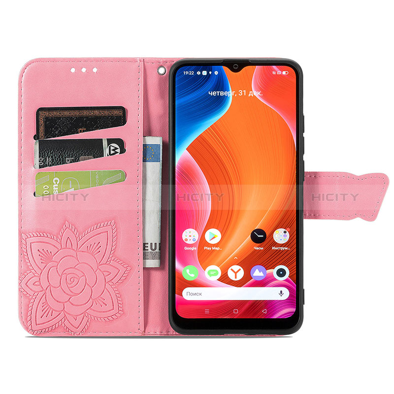 Funda de Cuero Cartera con Soporte Mariposa Carcasa para Realme C20