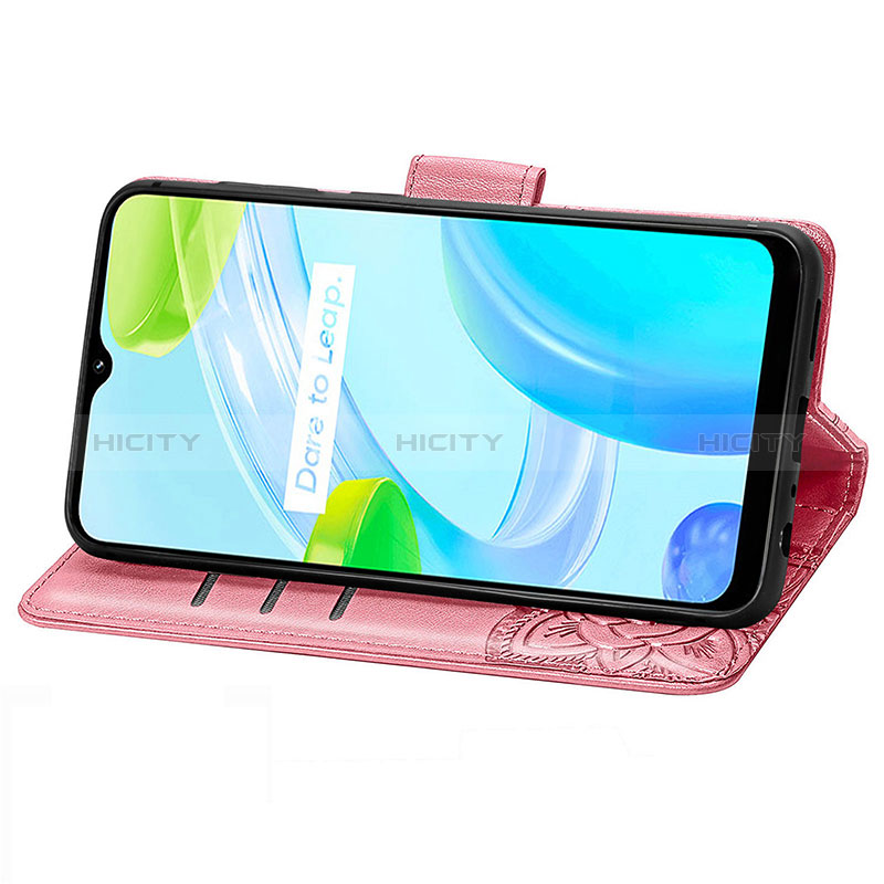 Funda de Cuero Cartera con Soporte Mariposa Carcasa para Realme C30