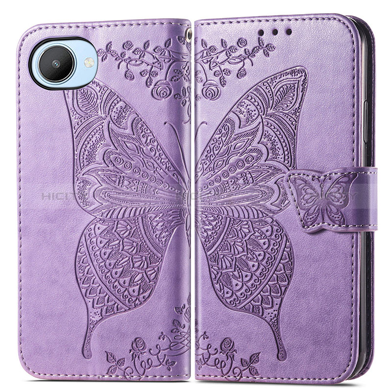 Funda de Cuero Cartera con Soporte Mariposa Carcasa para Realme C30