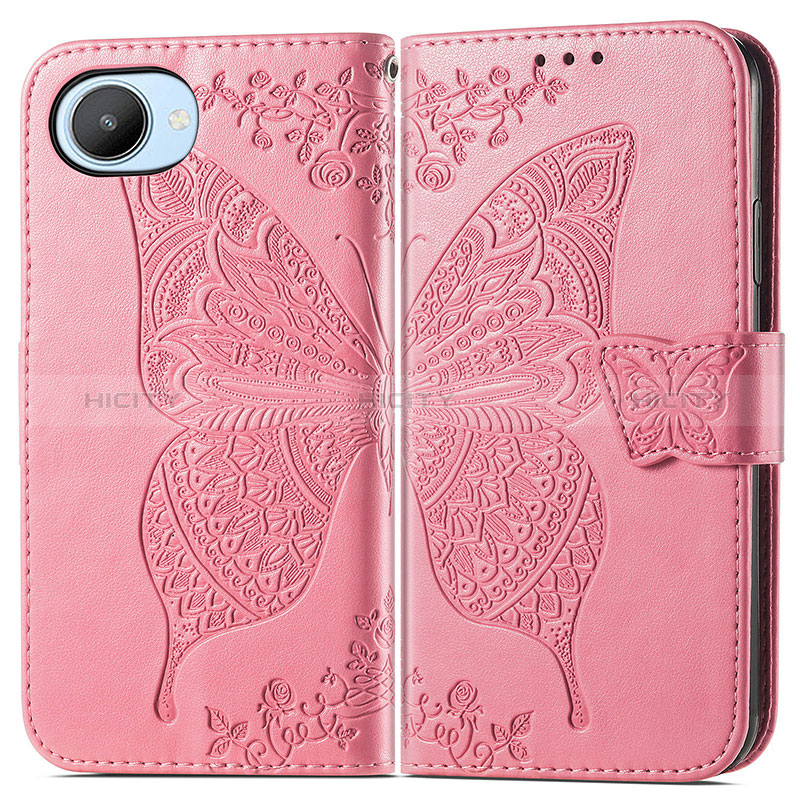 Funda de Cuero Cartera con Soporte Mariposa Carcasa para Realme C30