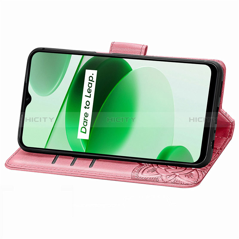 Funda de Cuero Cartera con Soporte Mariposa Carcasa para Realme C35