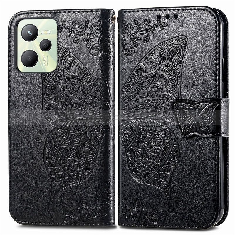 Funda de Cuero Cartera con Soporte Mariposa Carcasa para Realme C35