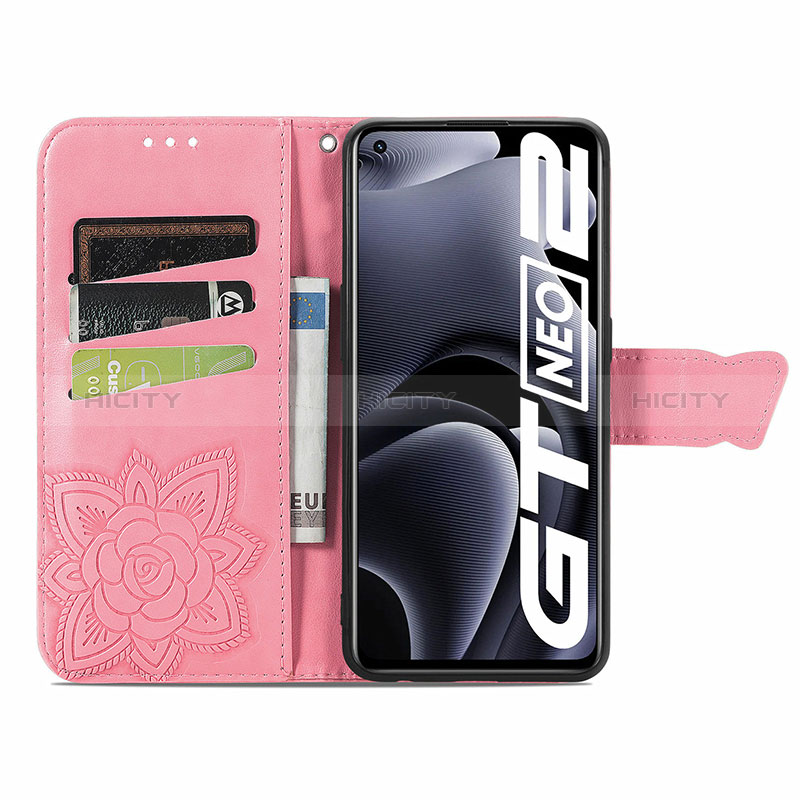 Funda de Cuero Cartera con Soporte Mariposa Carcasa para Realme GT Neo 3T 5G