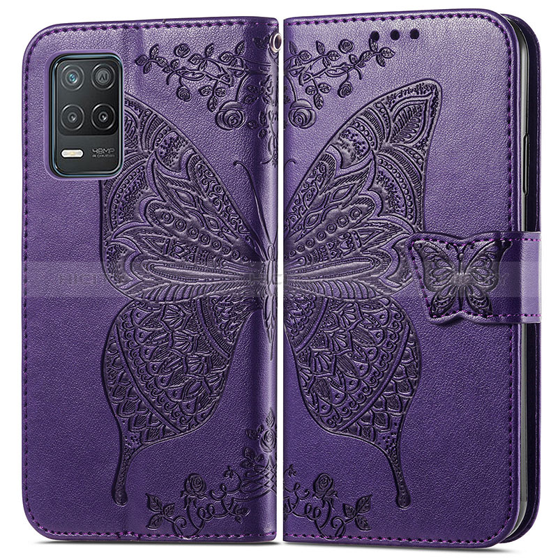 Funda de Cuero Cartera con Soporte Mariposa Carcasa para Realme Narzo 30 5G