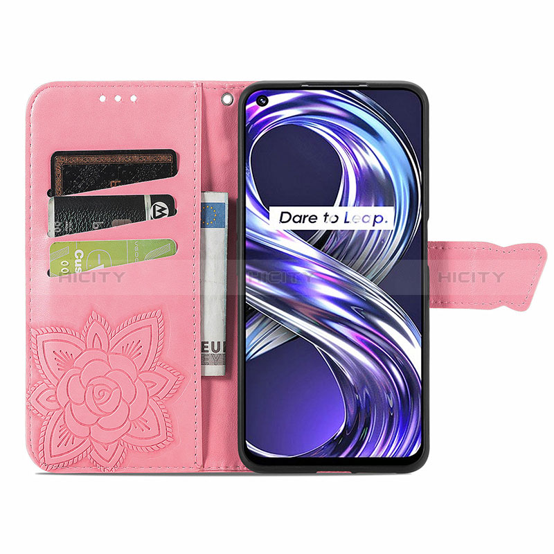 Funda de Cuero Cartera con Soporte Mariposa Carcasa para Realme Narzo 50 4G