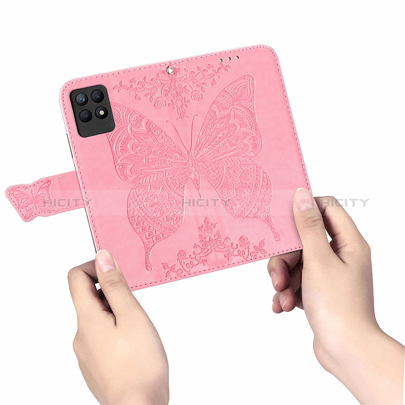 Funda de Cuero Cartera con Soporte Mariposa Carcasa para Realme Narzo 50 4G