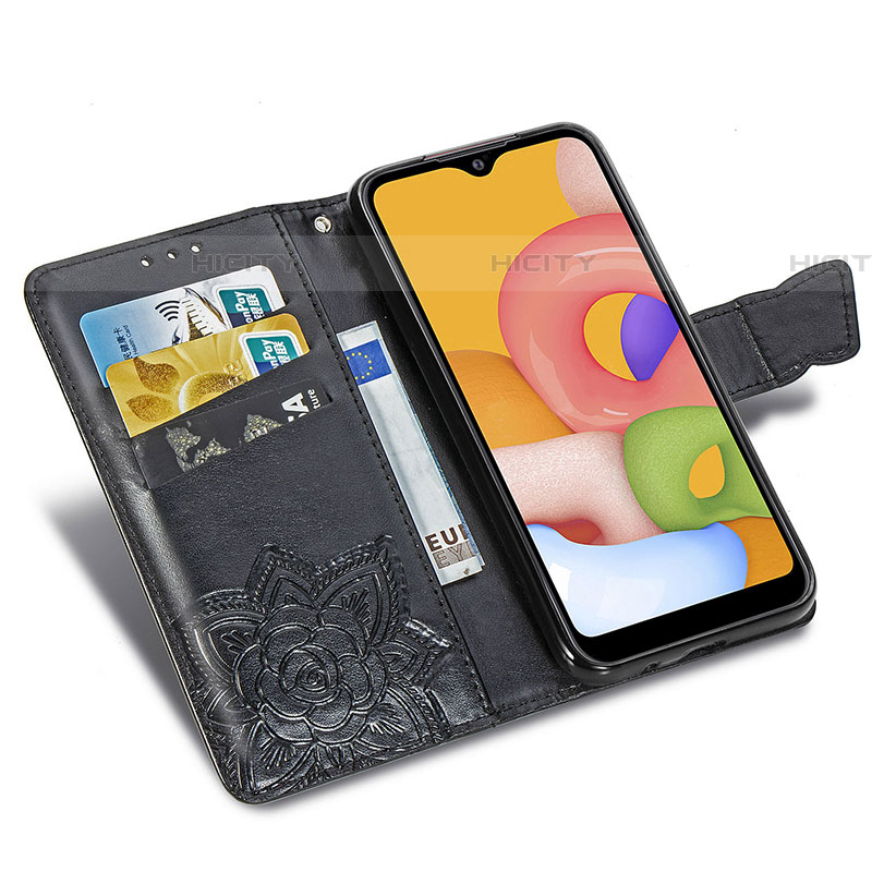 Funda de Cuero Cartera con Soporte Mariposa Carcasa para Samsung Galaxy A01 SM-A015