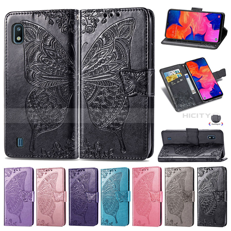 Funda de Cuero Cartera con Soporte Mariposa Carcasa para Samsung Galaxy A10