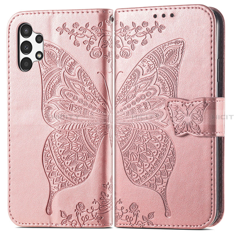 Funda de Cuero Cartera con Soporte Mariposa Carcasa para Samsung Galaxy A13 4G Rosa