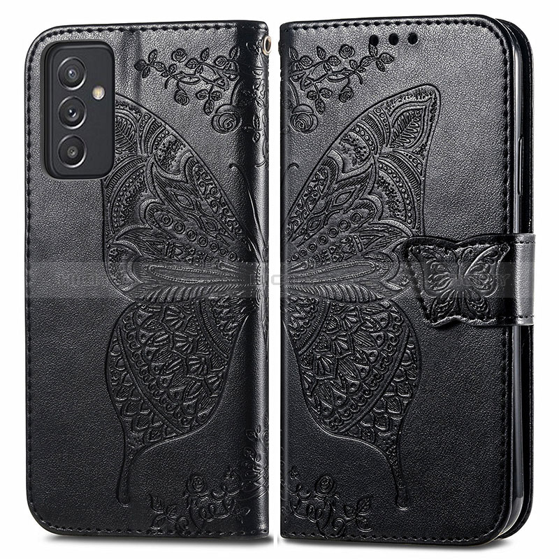 Funda de Cuero Cartera con Soporte Mariposa Carcasa para Samsung Galaxy A15 5G Negro