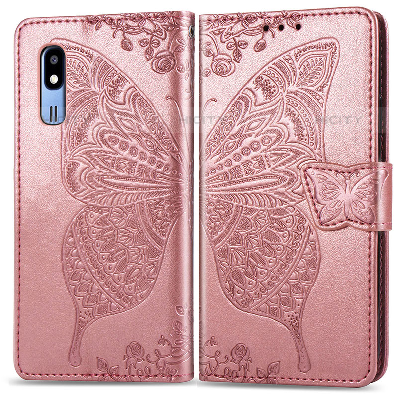 Funda de Cuero Cartera con Soporte Mariposa Carcasa para Samsung Galaxy A2 Core A260F A260G Rosa