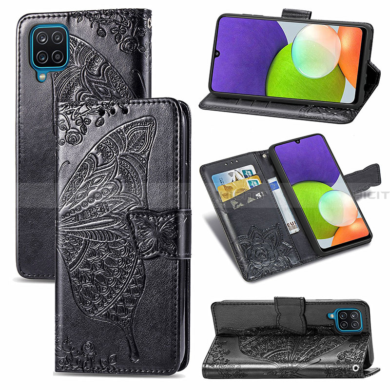 Funda de Cuero Cartera con Soporte Mariposa Carcasa para Samsung Galaxy A22 4G