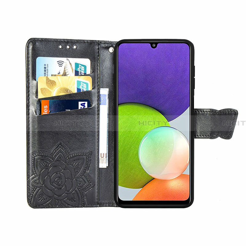 Funda de Cuero Cartera con Soporte Mariposa Carcasa para Samsung Galaxy A22 4G