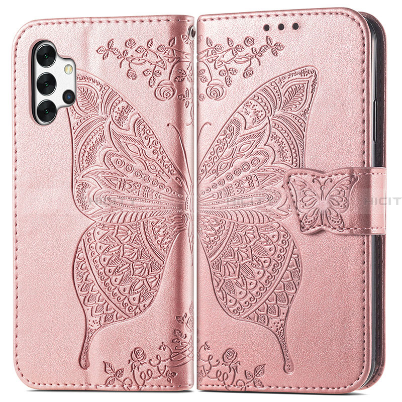 Funda de Cuero Cartera con Soporte Mariposa Carcasa para Samsung Galaxy A32 4G Rosa