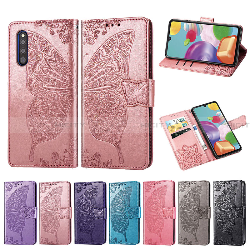 Funda de Cuero Cartera con Soporte Mariposa Carcasa para Samsung Galaxy A41 SC-41A