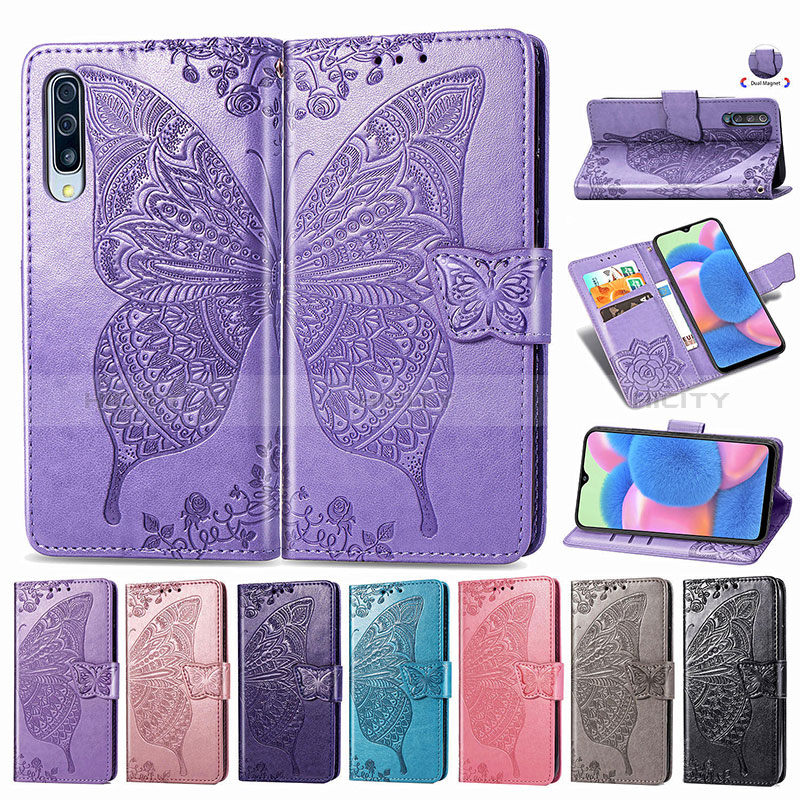 Funda de Cuero Cartera con Soporte Mariposa Carcasa para Samsung Galaxy A50