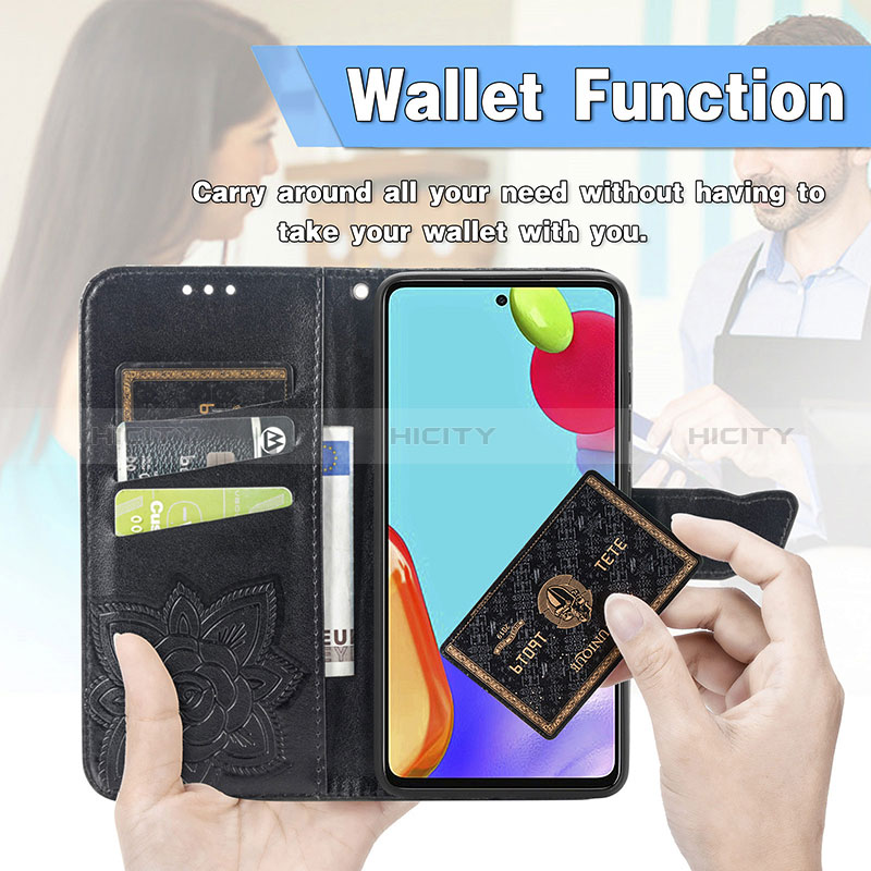 Funda de Cuero Cartera con Soporte Mariposa Carcasa para Samsung Galaxy A52s 5G