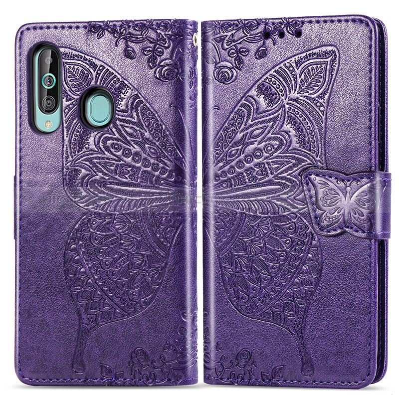 Funda de Cuero Cartera con Soporte Mariposa Carcasa para Samsung Galaxy A60