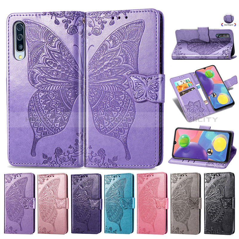 Funda de Cuero Cartera con Soporte Mariposa Carcasa para Samsung Galaxy A70S