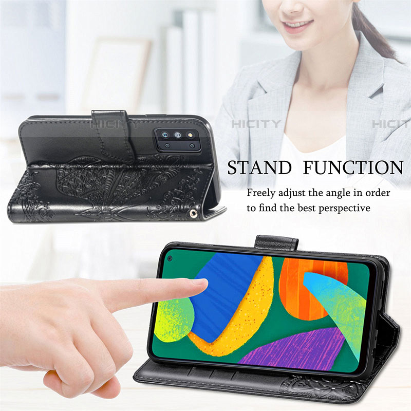 Funda de Cuero Cartera con Soporte Mariposa Carcasa para Samsung Galaxy F52 5G