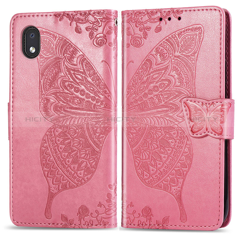 Funda de Cuero Cartera con Soporte Mariposa Carcasa para Samsung Galaxy M01 Core Rosa Roja