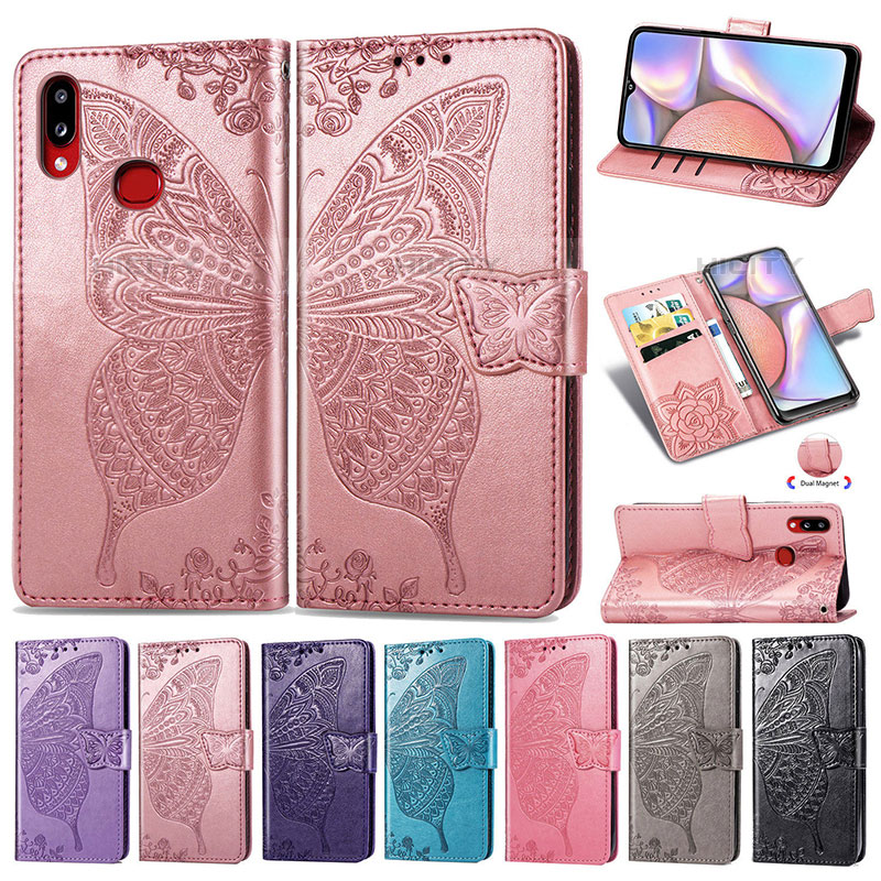 Funda de Cuero Cartera con Soporte Mariposa Carcasa para Samsung Galaxy M01s