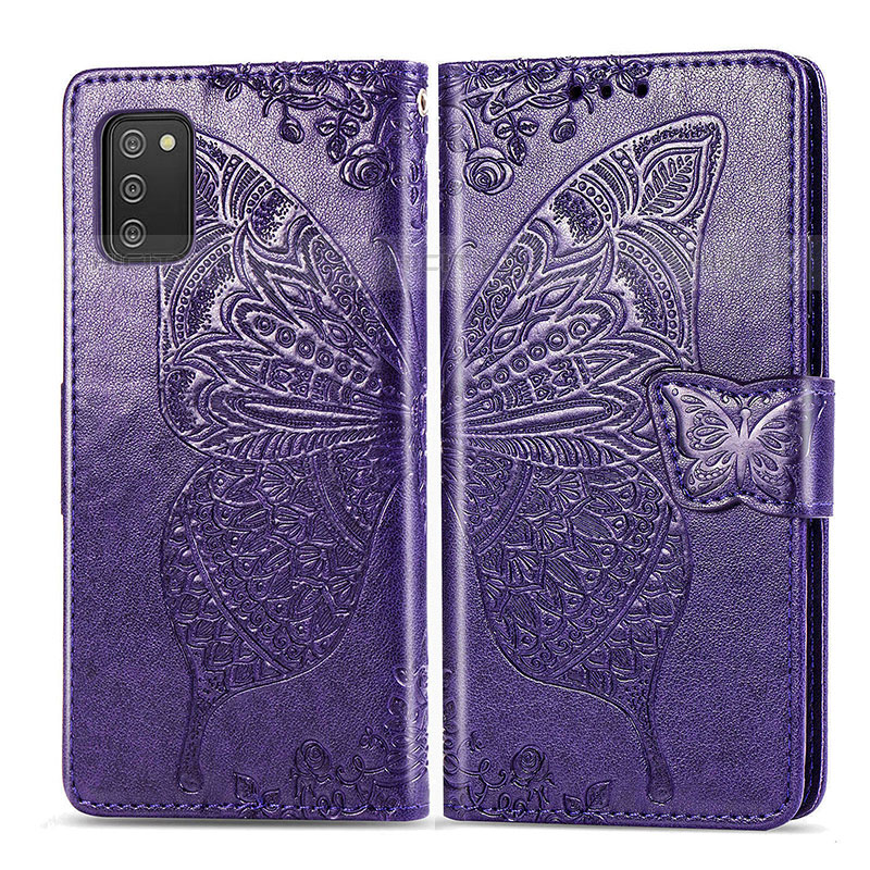 Funda de Cuero Cartera con Soporte Mariposa Carcasa para Samsung Galaxy M02s