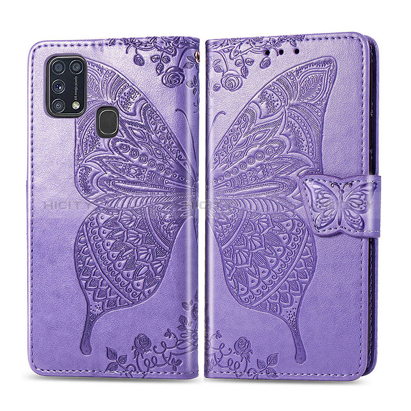 Funda de Cuero Cartera con Soporte Mariposa Carcasa para Samsung Galaxy M21s