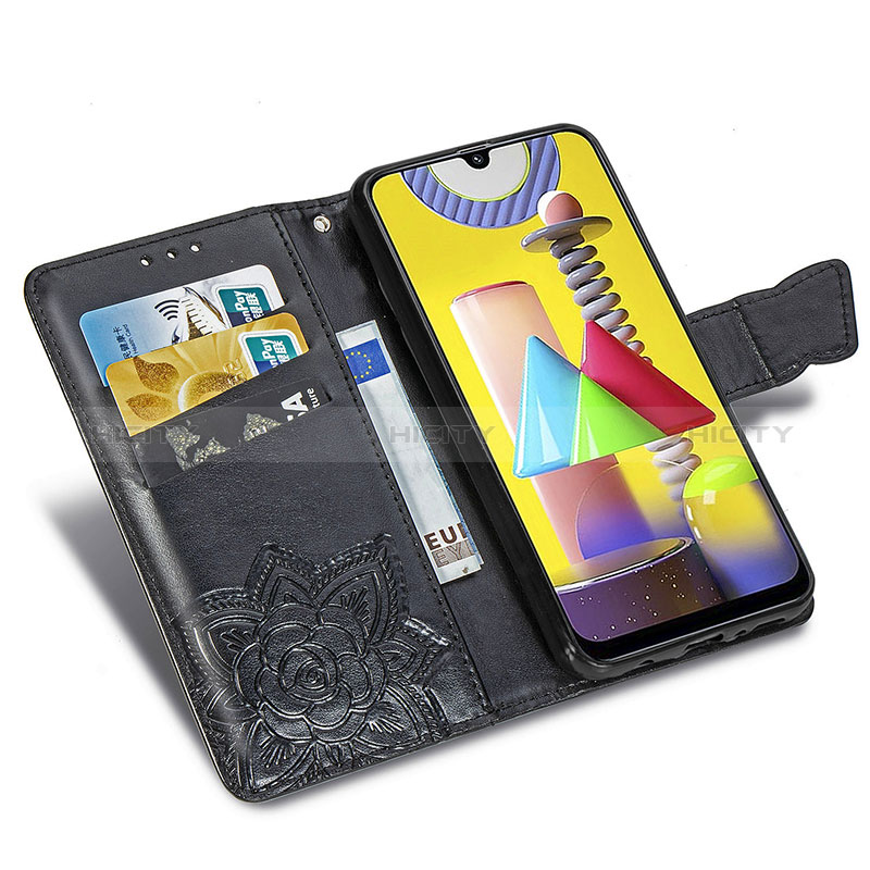 Funda de Cuero Cartera con Soporte Mariposa Carcasa para Samsung Galaxy M31