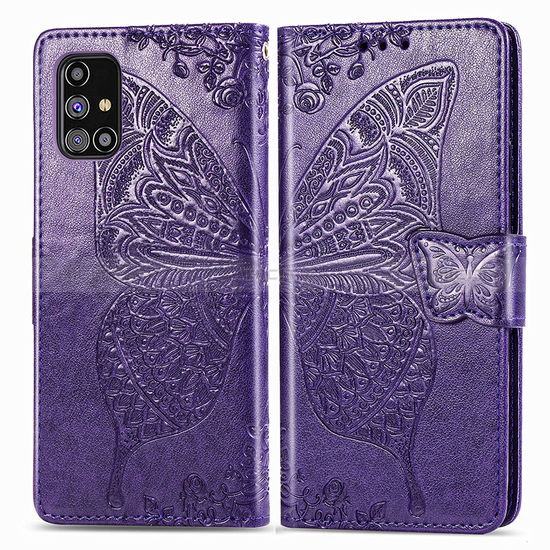 Funda de Cuero Cartera con Soporte Mariposa Carcasa para Samsung Galaxy M31s