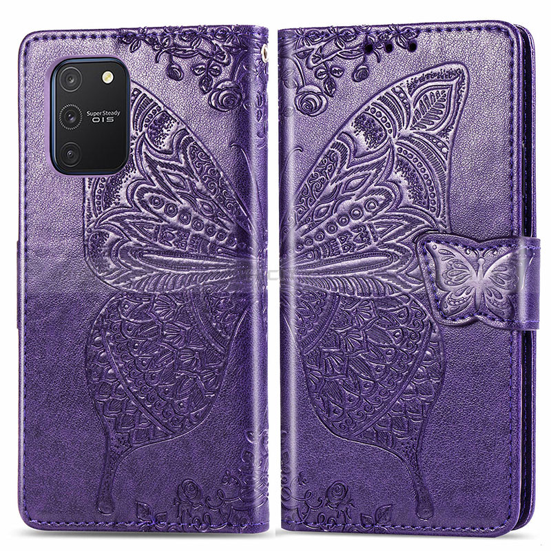 Funda de Cuero Cartera con Soporte Mariposa Carcasa para Samsung Galaxy S10 Lite Morado