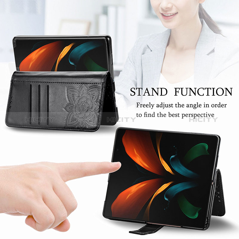 Funda de Cuero Cartera con Soporte Mariposa Carcasa para Samsung Galaxy Z Fold2 5G