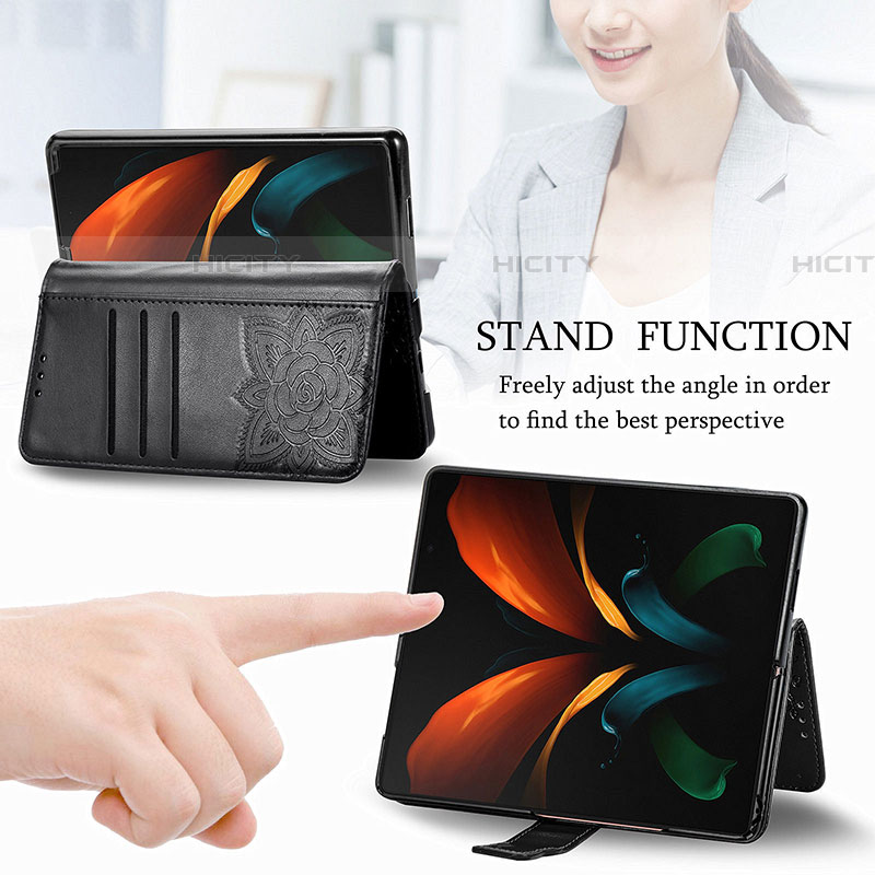 Funda de Cuero Cartera con Soporte Mariposa Carcasa para Samsung Galaxy Z Fold4 5G