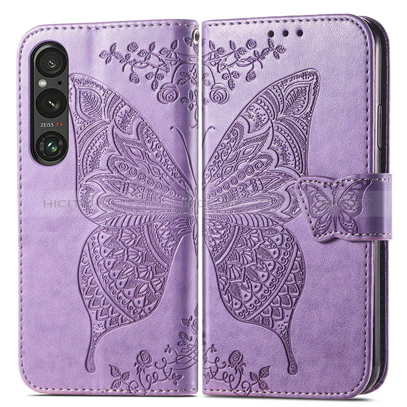 Funda de Cuero Cartera con Soporte Mariposa Carcasa para Sony Xperia 1 V