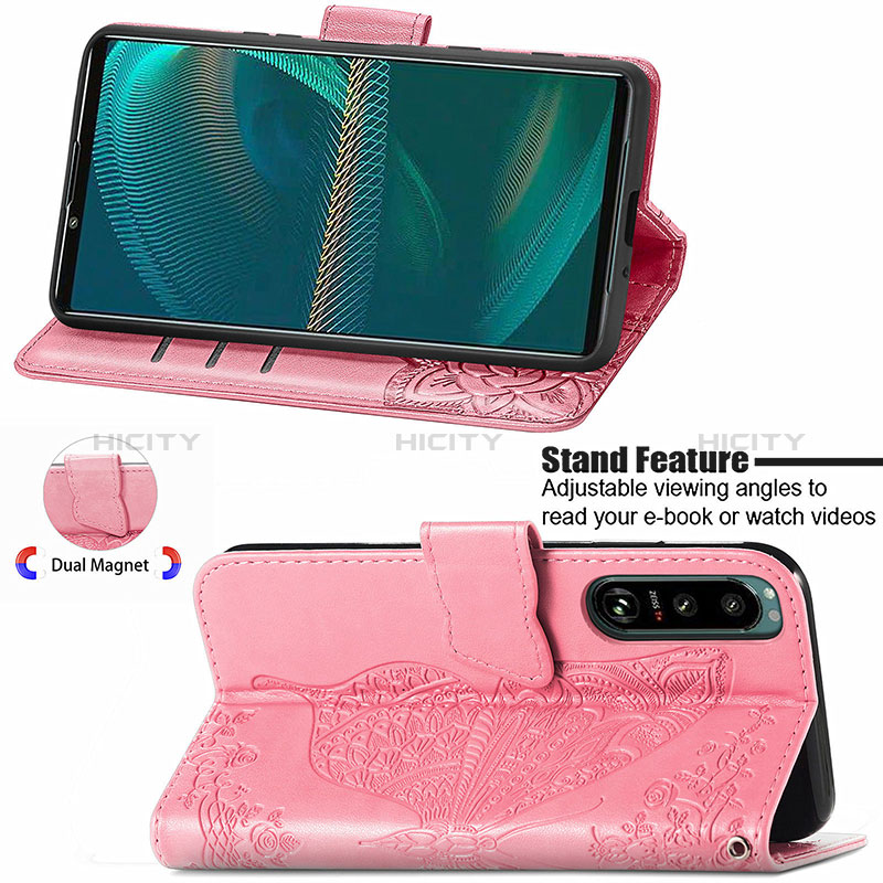 Funda de Cuero Cartera con Soporte Mariposa Carcasa para Sony Xperia 5 III