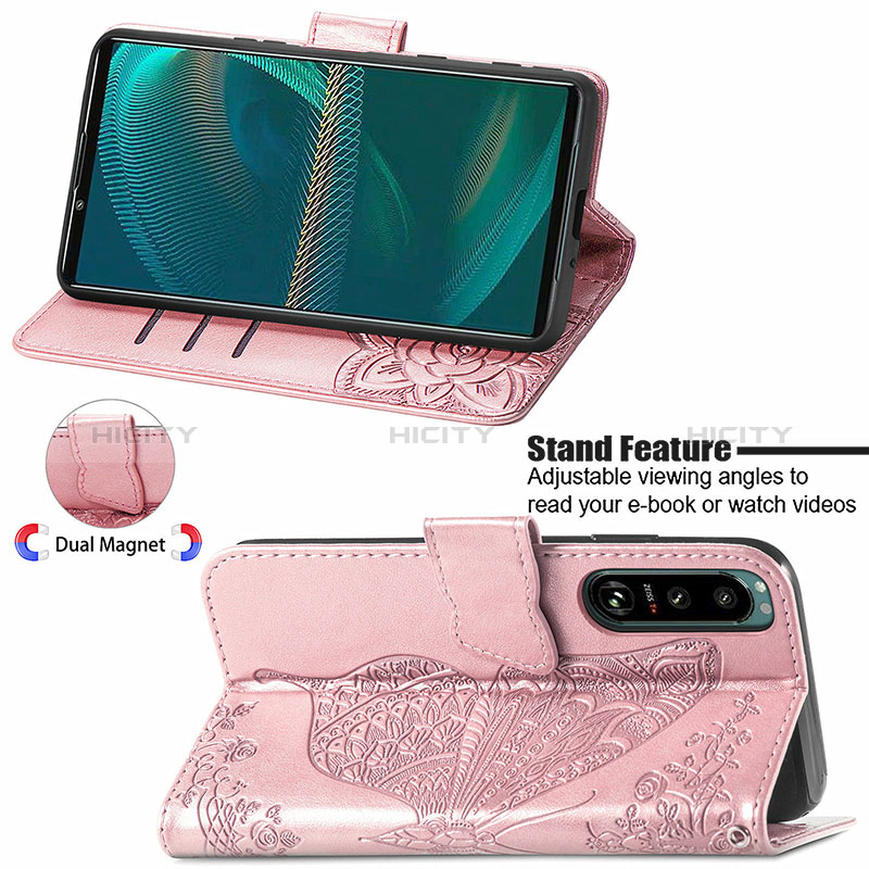 Funda de Cuero Cartera con Soporte Mariposa Carcasa para Sony Xperia 5 IV