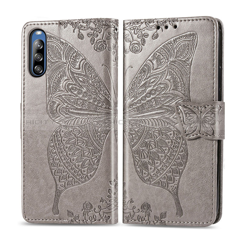 Funda de Cuero Cartera con Soporte Mariposa Carcasa para Sony Xperia L4 Gris