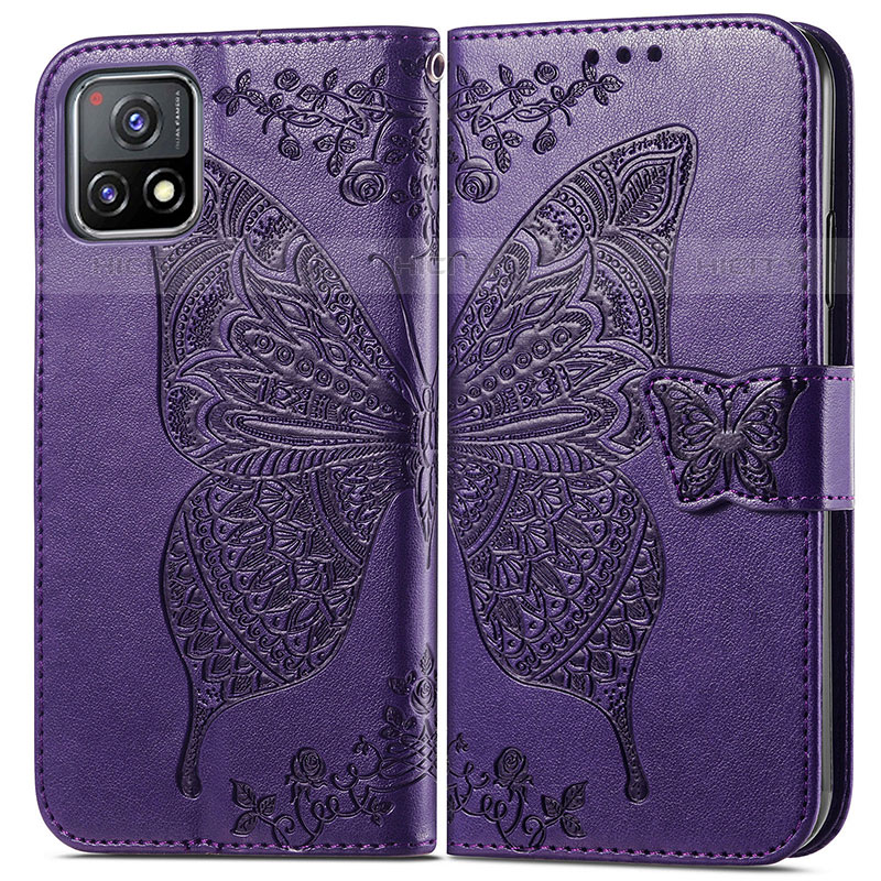 Funda de Cuero Cartera con Soporte Mariposa Carcasa para Vivo iQOO U3x 5G