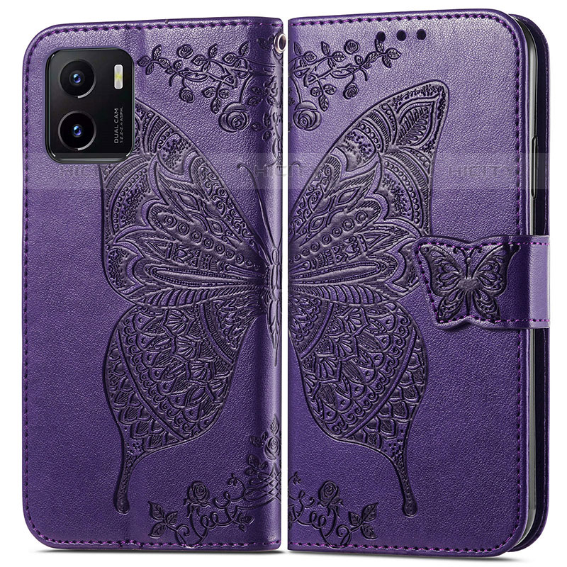 Funda de Cuero Cartera con Soporte Mariposa Carcasa para Vivo iQOO U5x