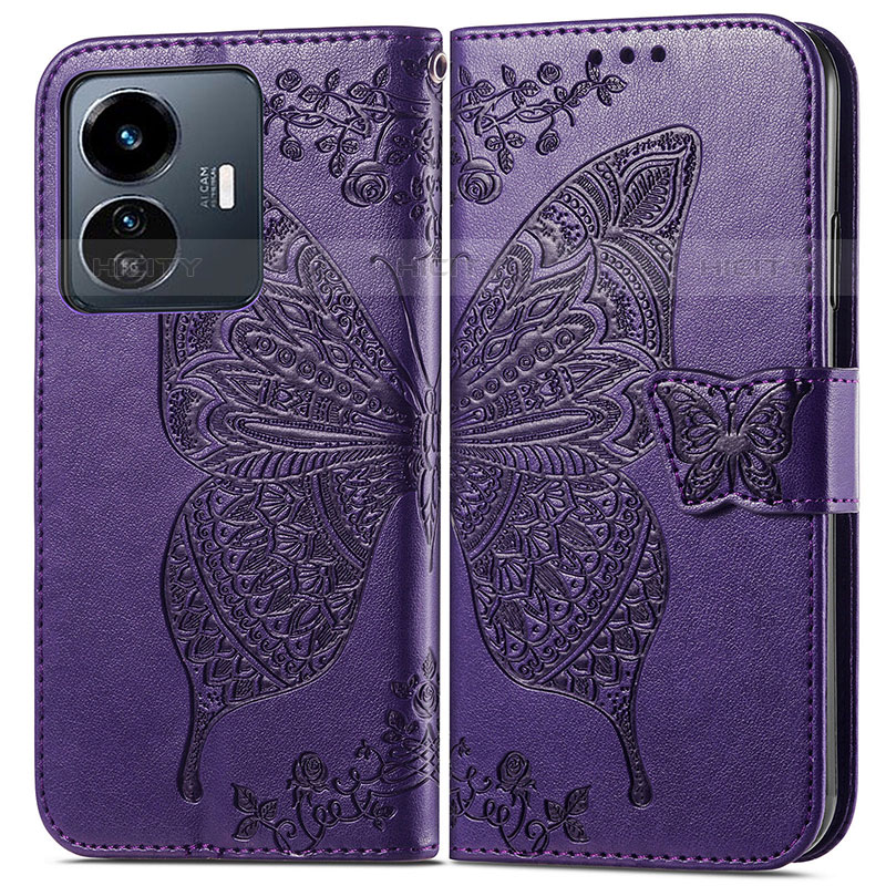 Funda de Cuero Cartera con Soporte Mariposa Carcasa para Vivo iQOO Z6 Lite 5G