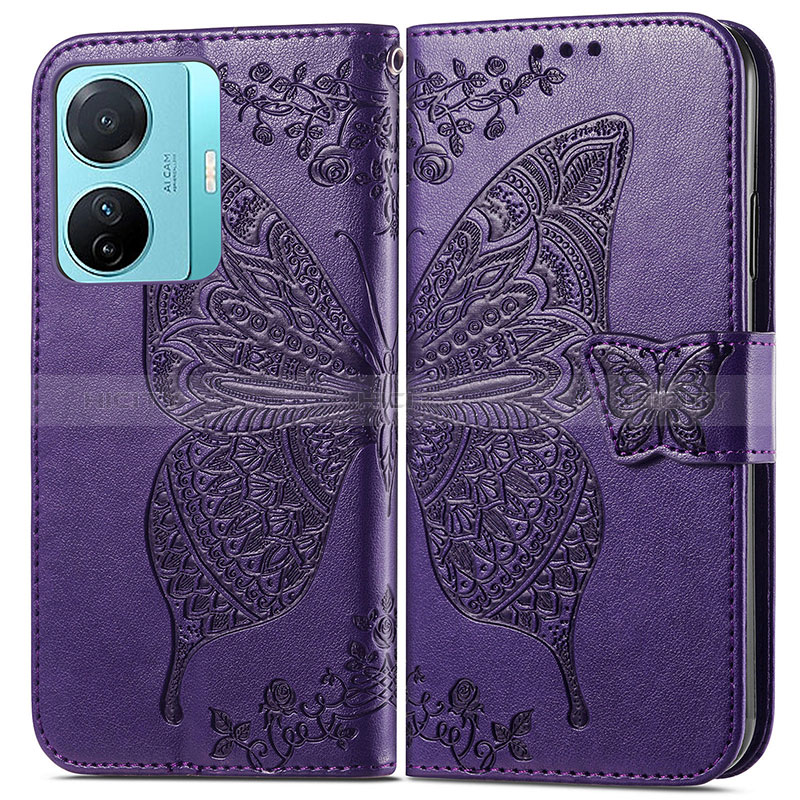 Funda de Cuero Cartera con Soporte Mariposa Carcasa para Vivo T1 5G