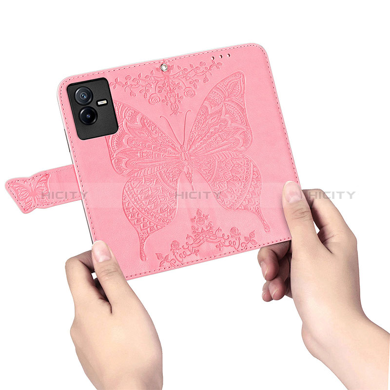 Funda de Cuero Cartera con Soporte Mariposa Carcasa para Vivo T2x 5G