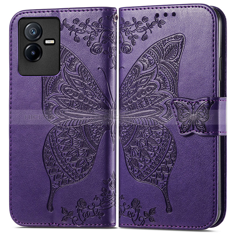 Funda de Cuero Cartera con Soporte Mariposa Carcasa para Vivo T2x 5G