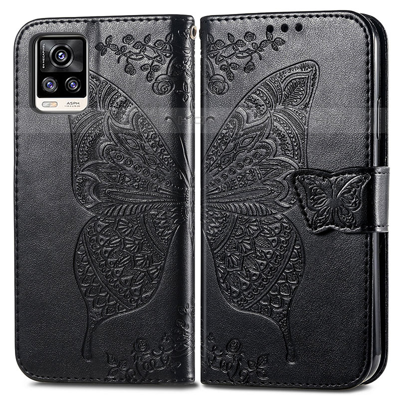 Funda de Cuero Cartera con Soporte Mariposa Carcasa para Vivo V20 (2021)