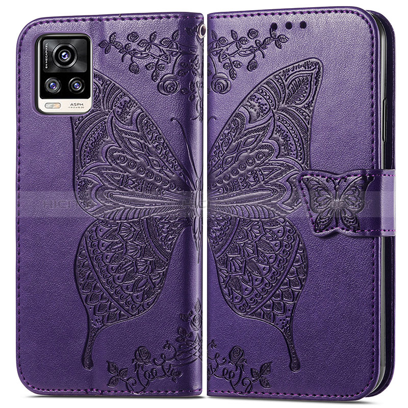 Funda de Cuero Cartera con Soporte Mariposa Carcasa para Vivo V20