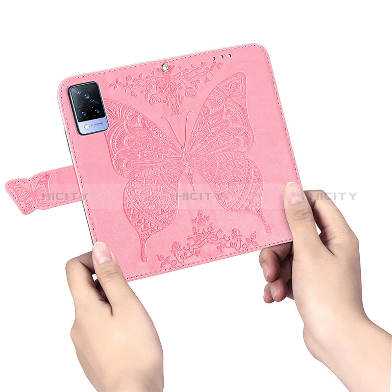 Funda de Cuero Cartera con Soporte Mariposa Carcasa para Vivo V21 5G